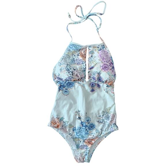 Shoshanna Summer Garden Maillot Neck One-Piece Swimsuits 2 Beach Vacation Resort - Picture 1 of 4
